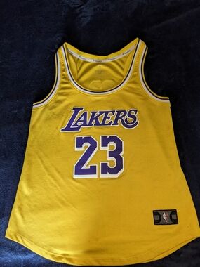 Fanatics Yellow and Purple Los Angeles Basketball Jersey